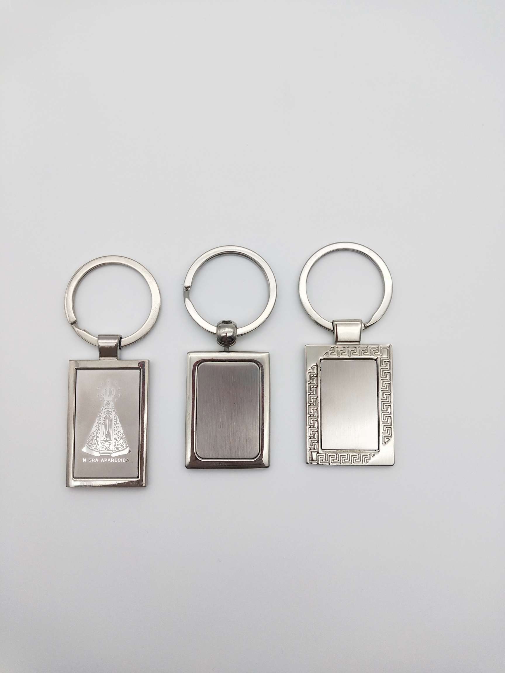 Single-row zinc alloy square keychain 2 detail image 4
