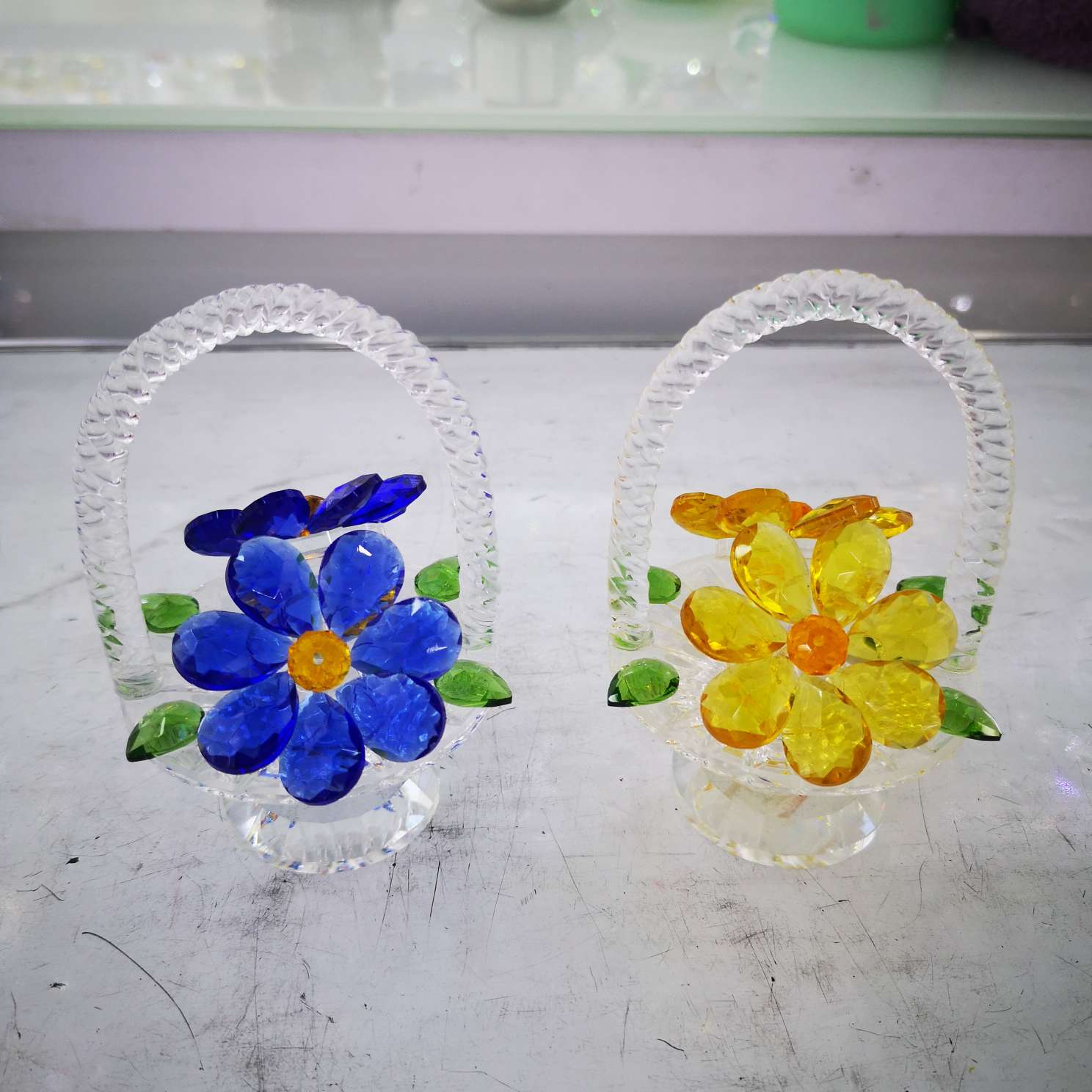 Crystal flower basket