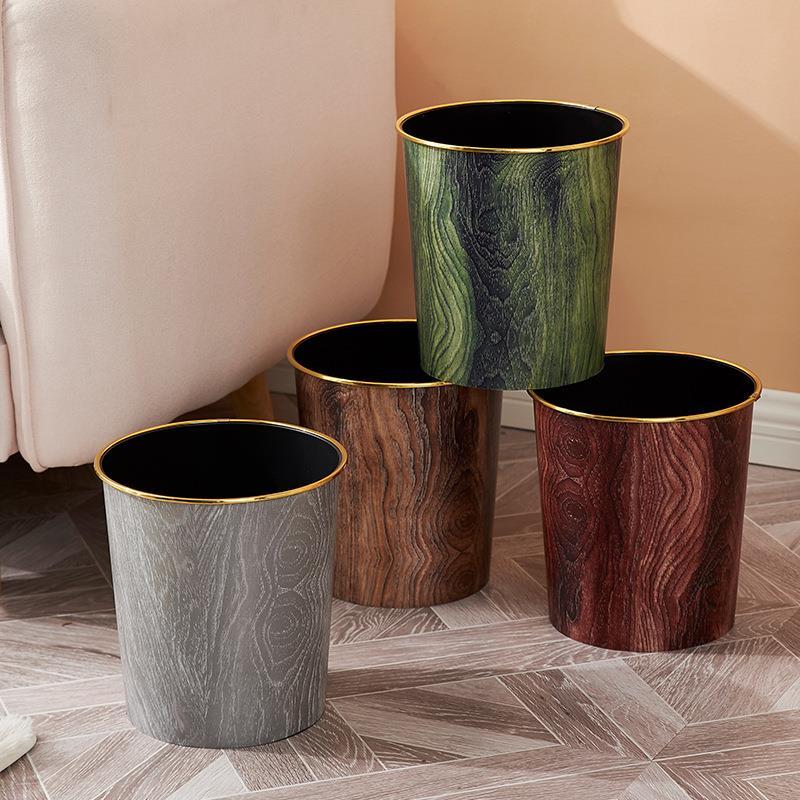 Wood grain trash can plastic trash can 765 9005A full figure