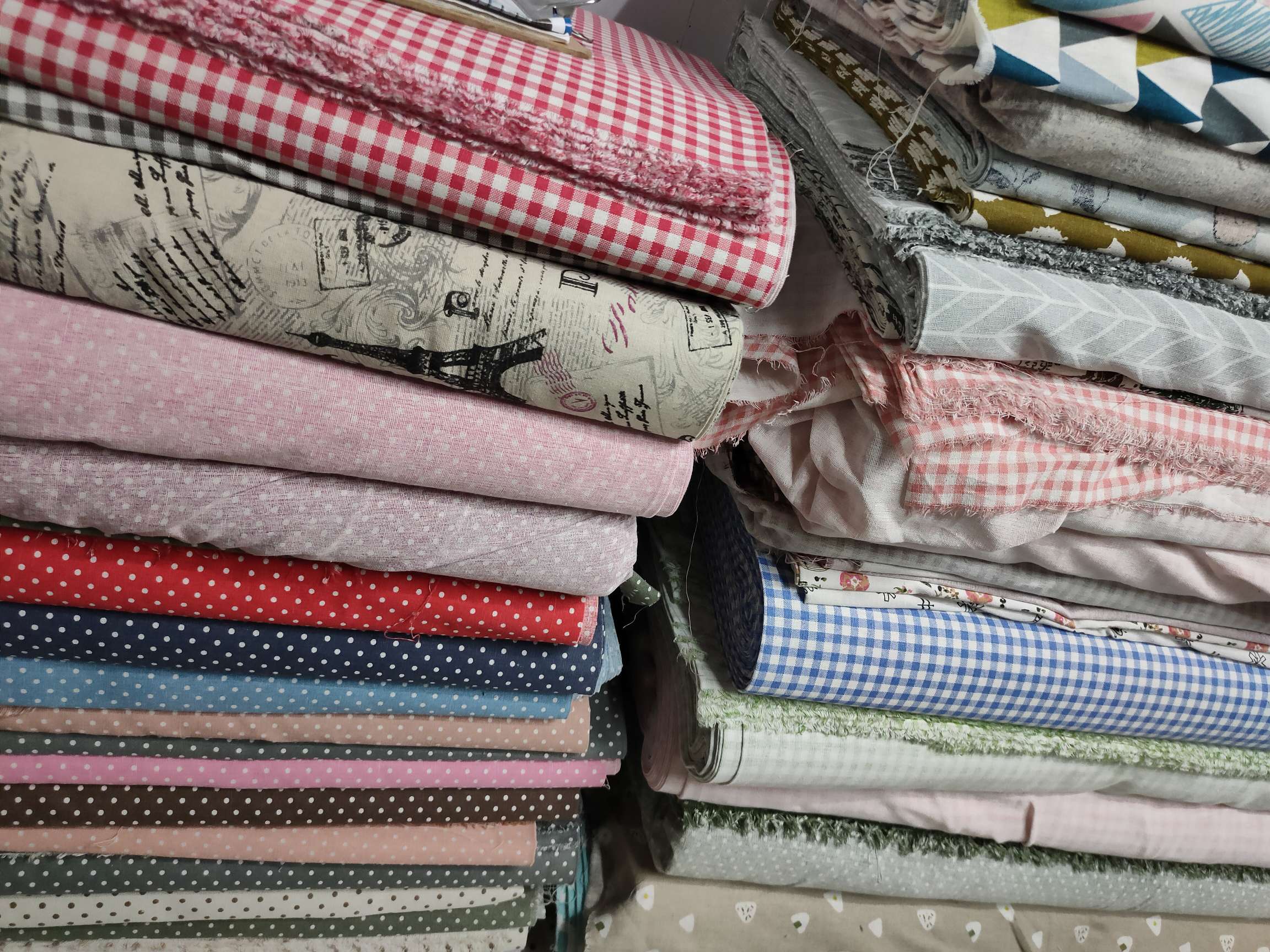 棉麻印花小兰格产品图