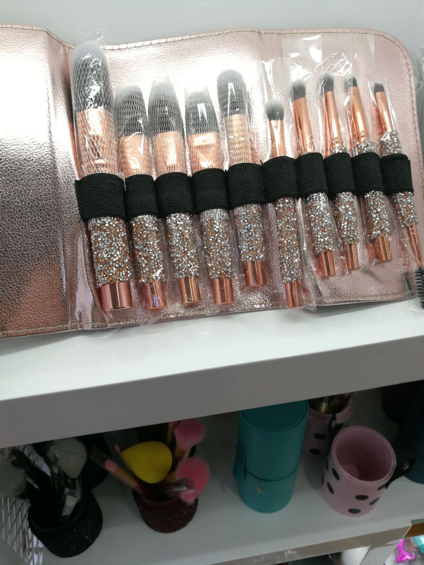 10 Makeup Brush Set Beginner Eyeshadow Brush Foundation Brush Sequin Diamond-Set Makeup Brush Set Beauty Tools full figure
