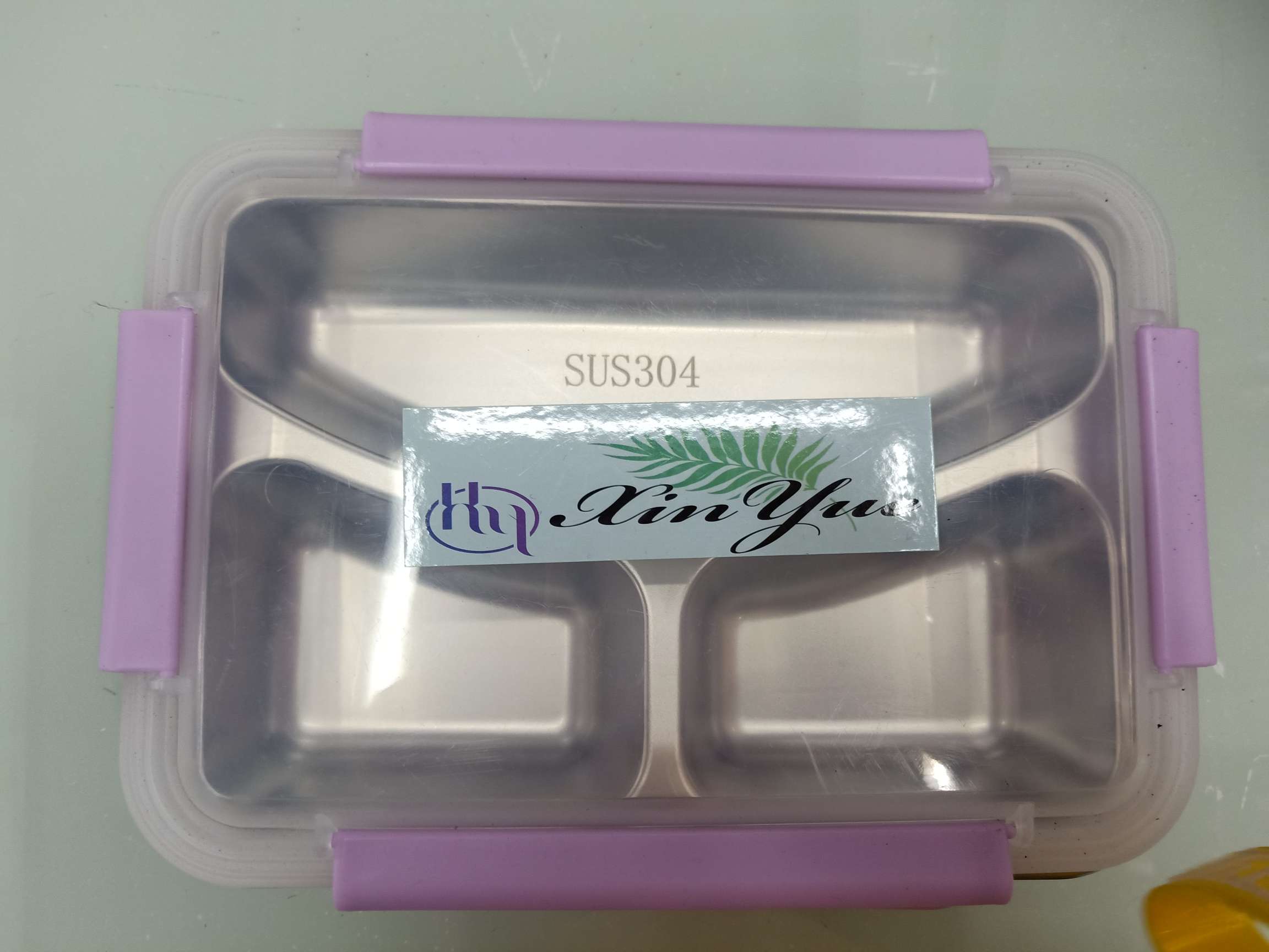 304 stainless steel three-compartment lunch box