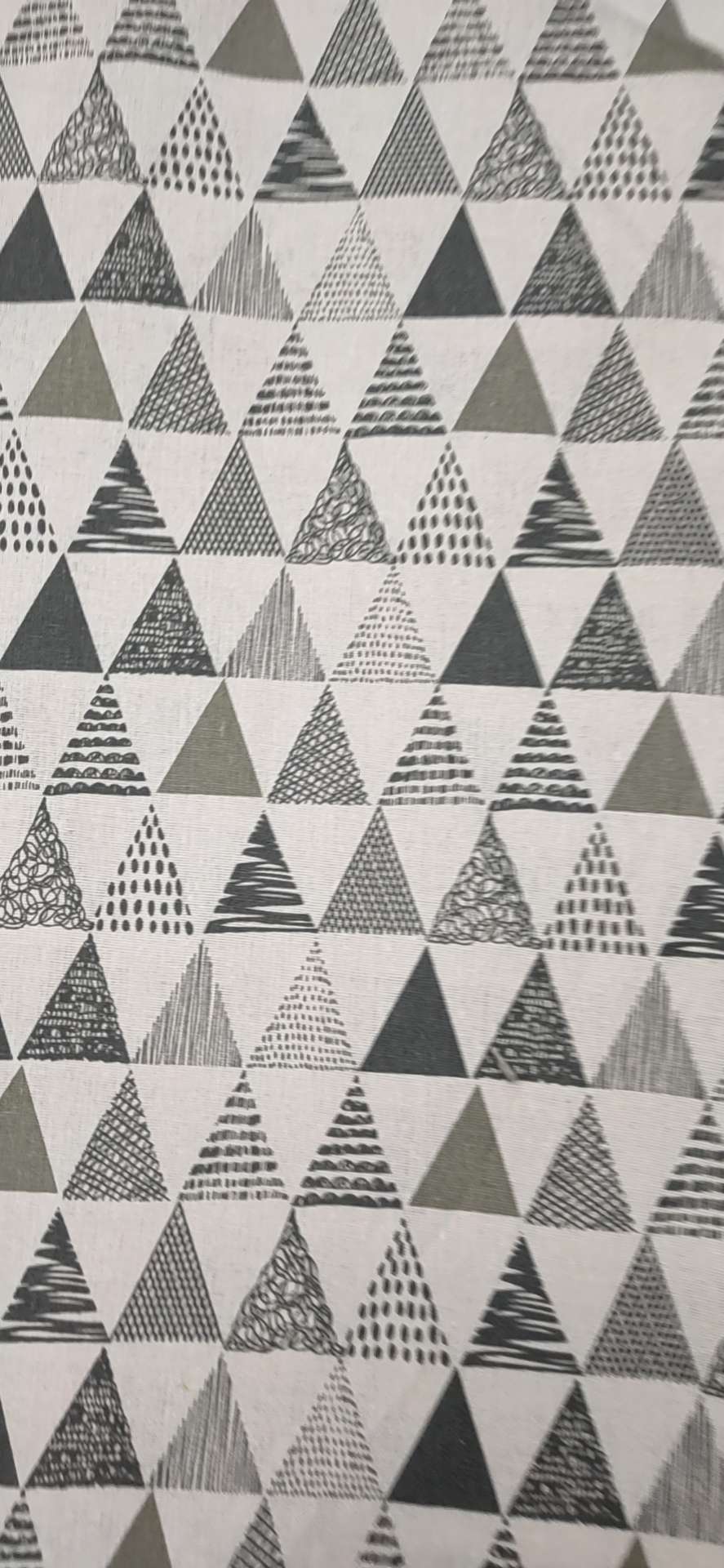 Cotton and linen printed large powder triangle details Picture