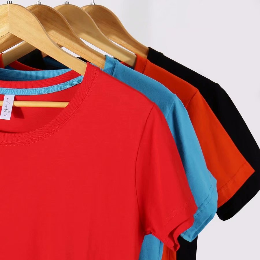 Round-neck short-sleeved combed cotton T-shirt with printed logo, 220-gram solid color advertising shirt custom men 's short-sleeved shirt wholesale https://m details Picture