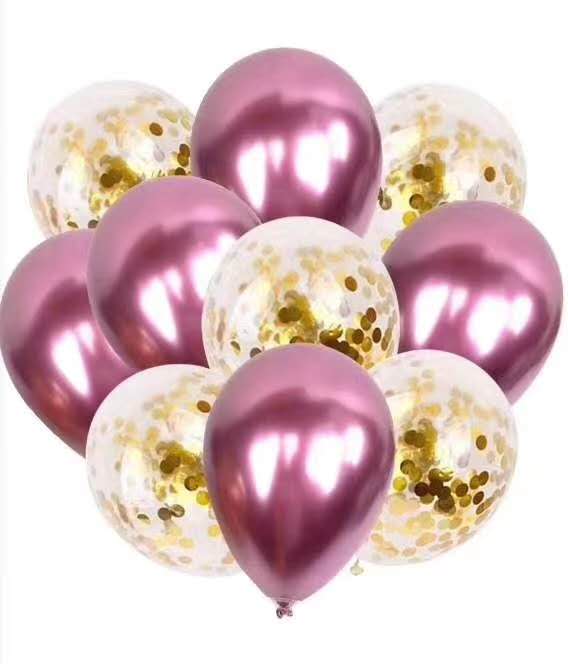 Festive birthday party Christmas Celebration Balloon Set, Metal matte Maca sequined new style Balloon 1 details Picture