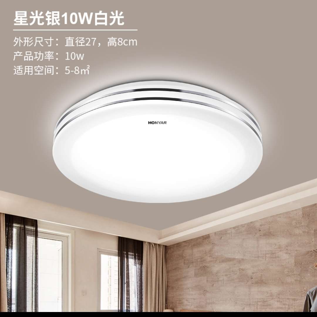 Hongyan Modern Simple LED Ceiling Light Starlight Silver 10w white light