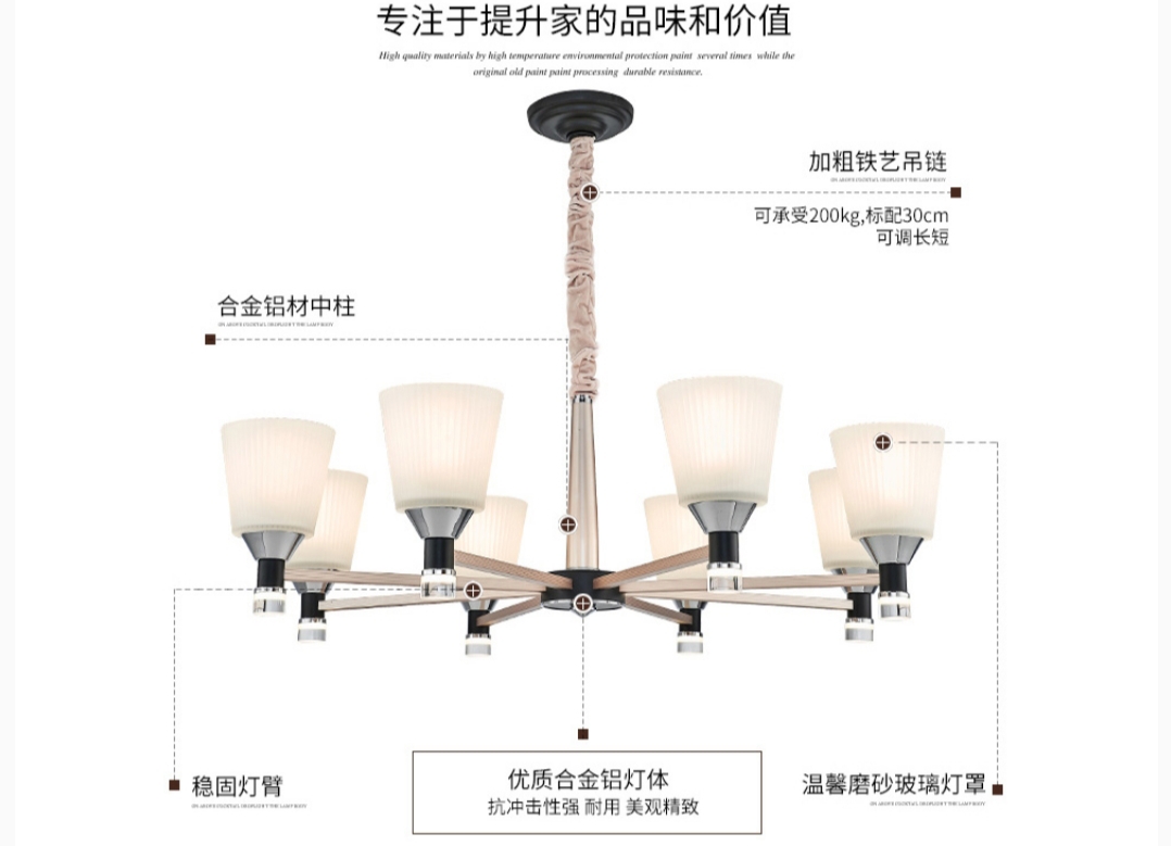 8 modern and simple aluminum pendant lamps for the living room, bedroom, study and dining room detail image 5