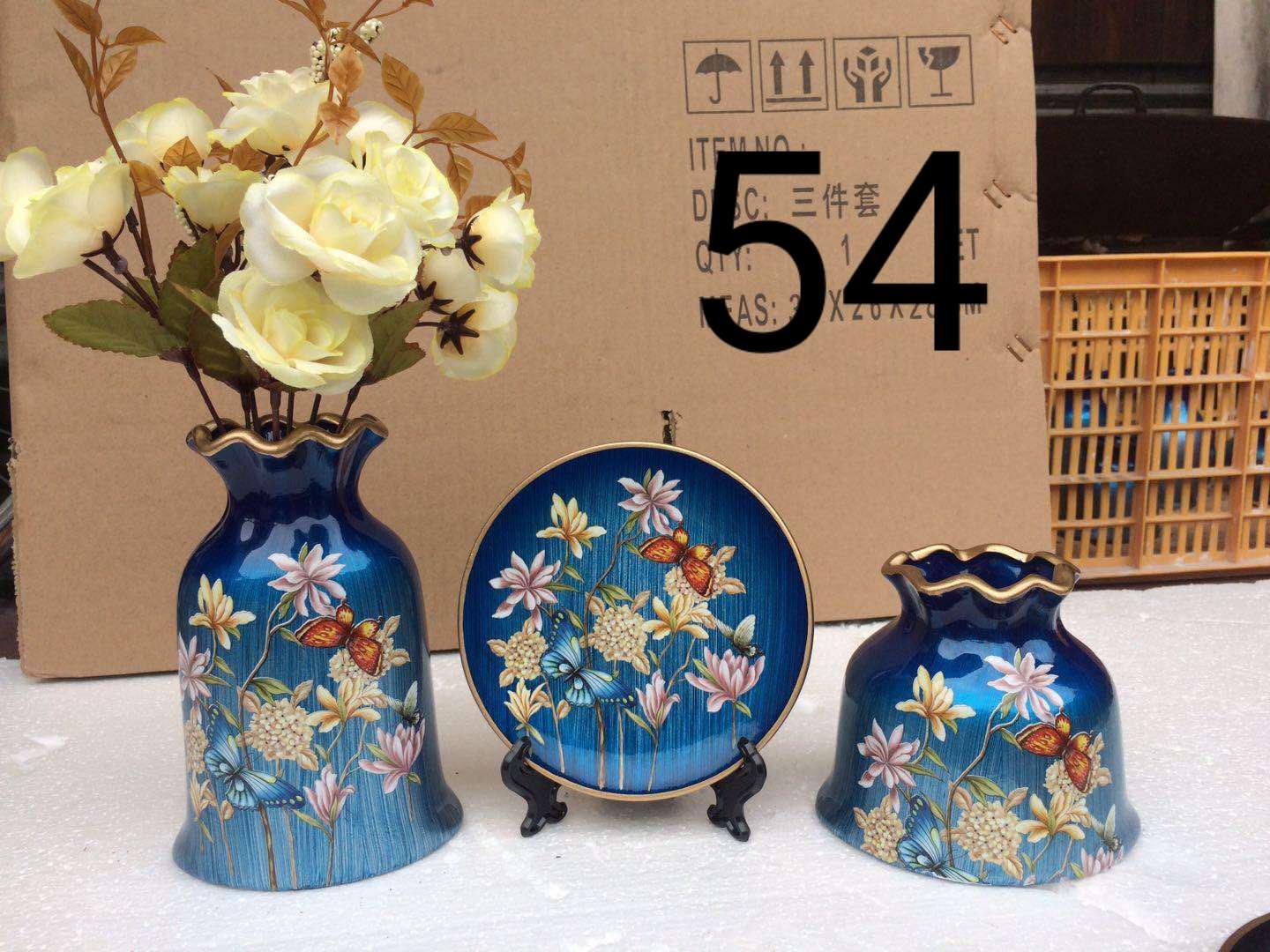 精品陶瓷花瓶三件套现代北欧美客厅玄关电视酒柜摆件装饰工艺品详情图9