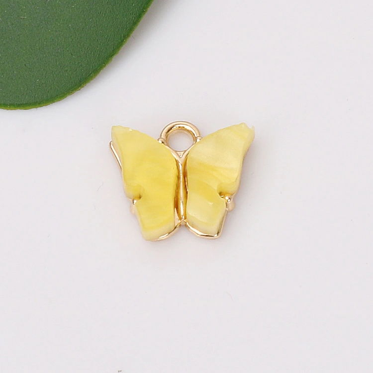 New Korean version earring accessories: Fashionable, colorful acrylic butterfly earrings and pendants, fresh, sweet and multi-colored earrings detail image 5