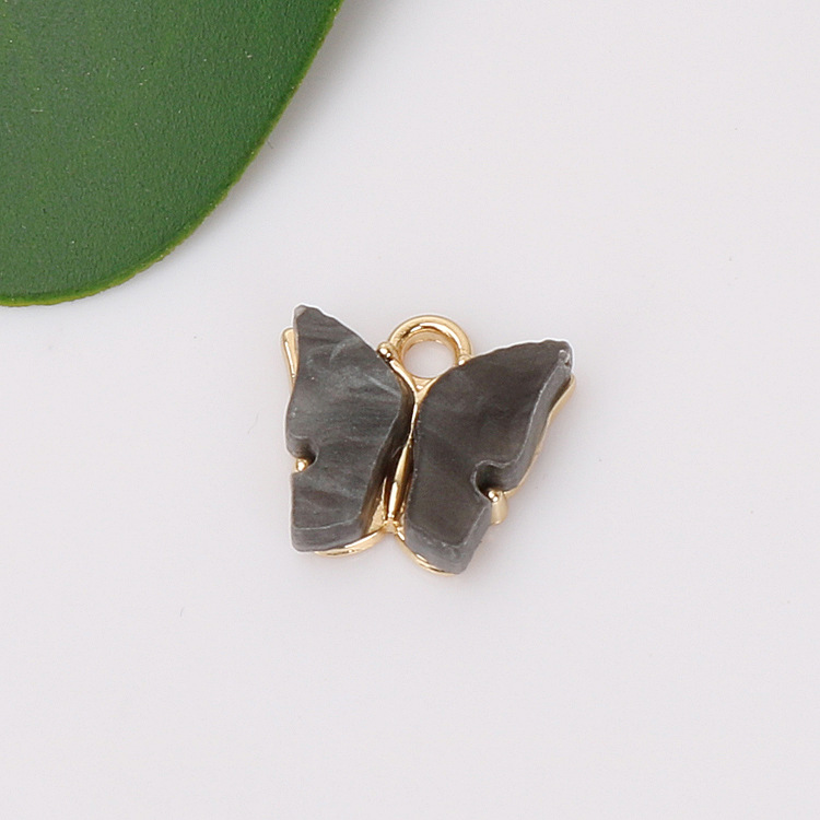 New Korean version earring accessories: Fashionable, colorful acrylic butterfly earrings and pendants, fresh, sweet and multi-colored earrings detail image 4