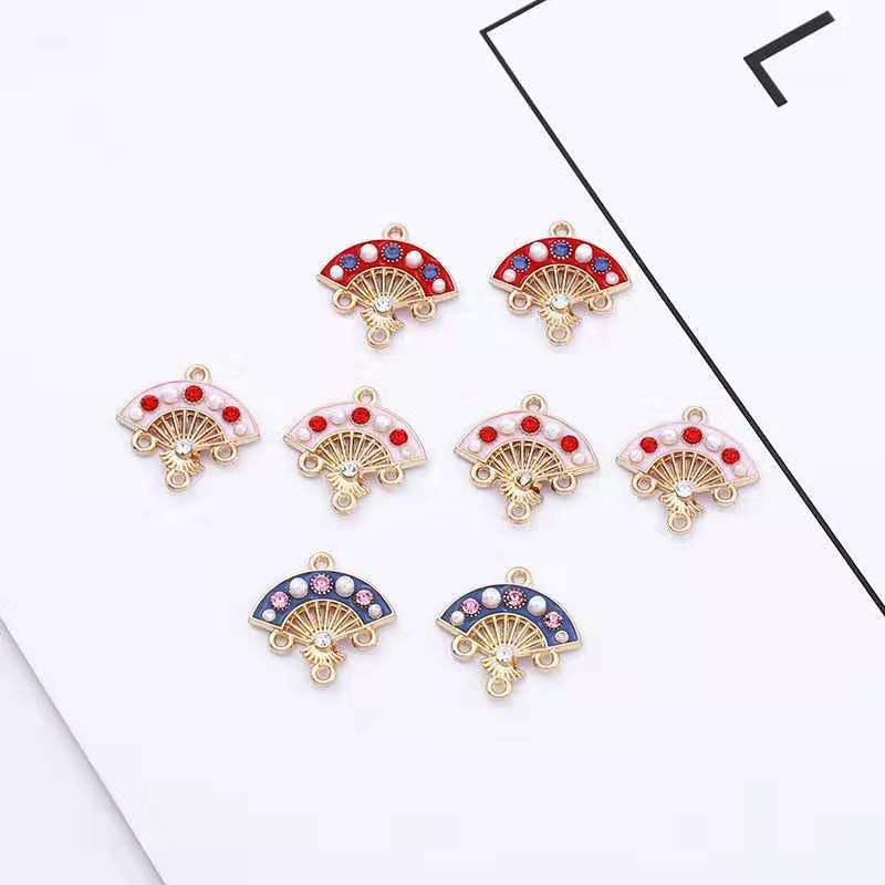 Handcrafted jewelry accessories, alloy oil-dripping, materials for Peking Opera flower actress fans, pendants, earrings, earrings and pendants