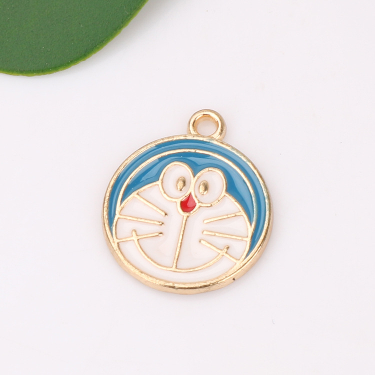 Creative ins Cute Girl and Boy Cartoon Fun Series KC Golden oil-dripping Alloy Small Pendant bracelet Pendant undefined