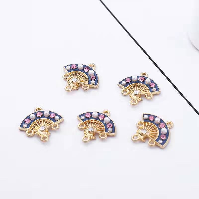 Handcrafted jewelry accessories, alloy oil-dripping, materials for Peking Opera flower actress fans, pendants, earrings, earrings and pendants Item Picture