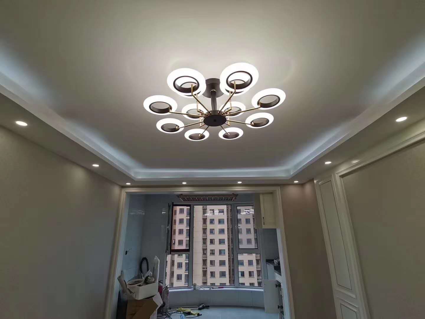 Ironwork, painted and frosted, light luxury ceiling lamp for dining room, bedroom and study detail image 6