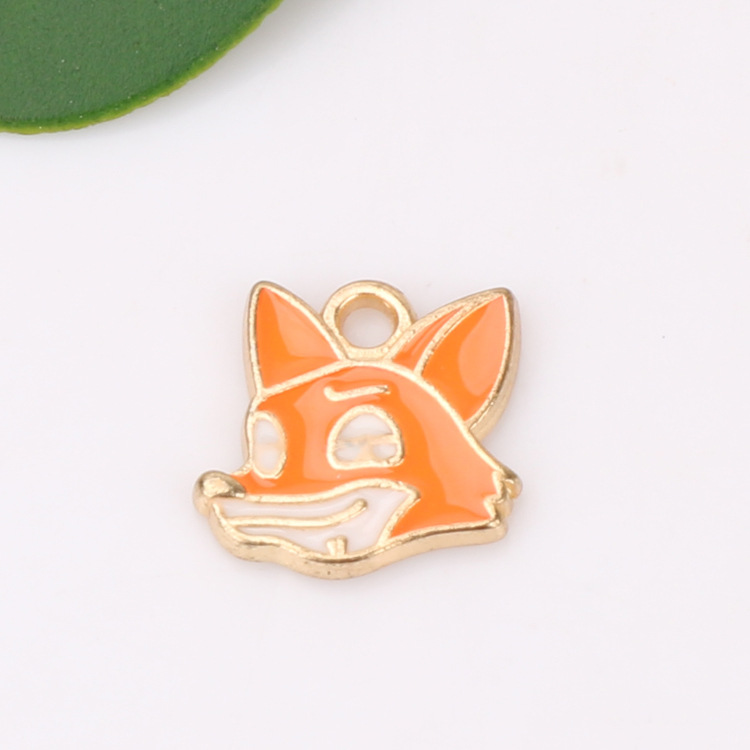Creative ins Cute Girl and Boy Cartoon Fun Series KC Golden oil-dripping Alloy Small Pendant bracelet Pendant undefined