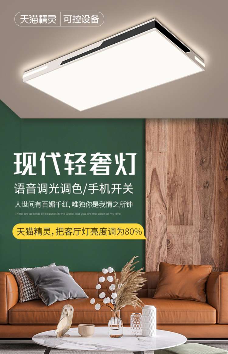 Hongyan bedroom lamp, ceiling lamp, smart lighting fixture, Xuanying Series 140W Specification image