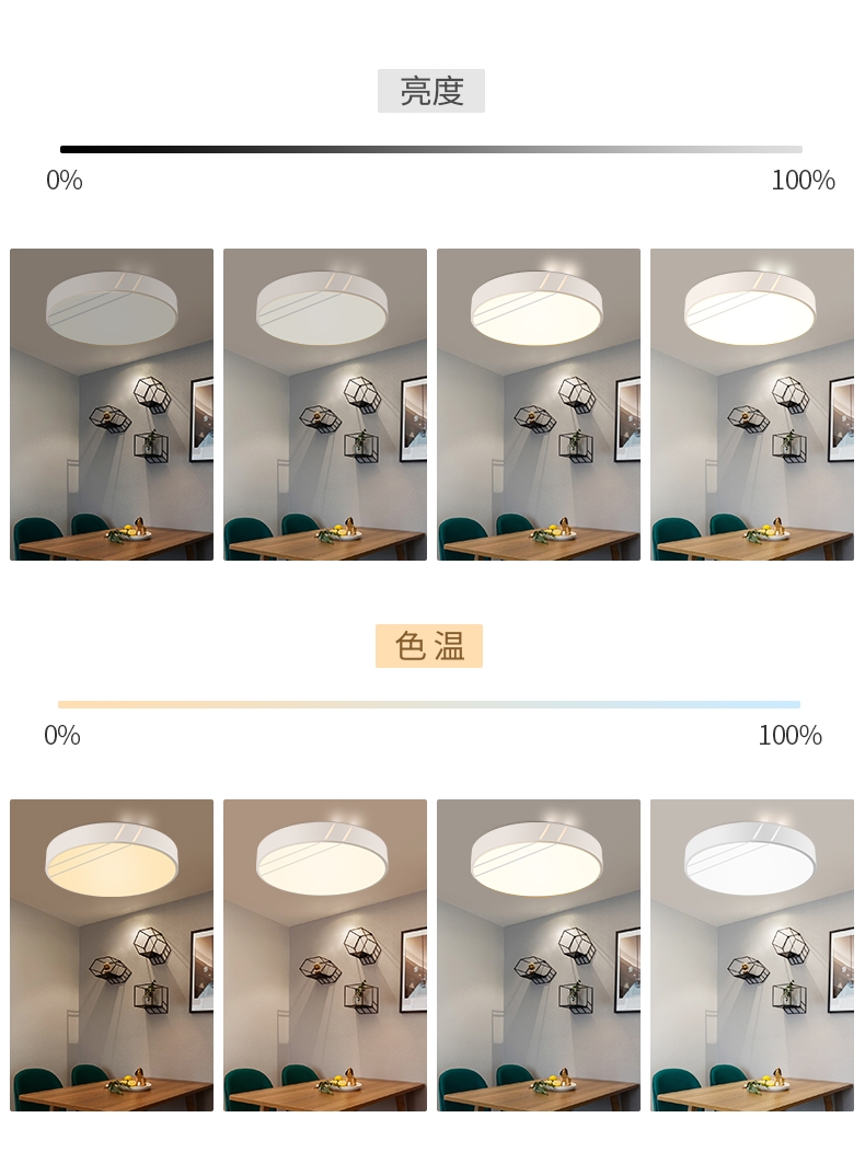 Hongyan Tmall Genie Voice Control Smart Stepless Variable Light Ceiling Lamp Package 12 [Three-bedroom One-Living Room] Specification image