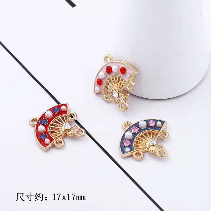 Handcrafted jewelry accessories, alloy oil-dripping, materials for Peking Opera flower actress fans, pendants, earrings, earrings and pendants details Picture