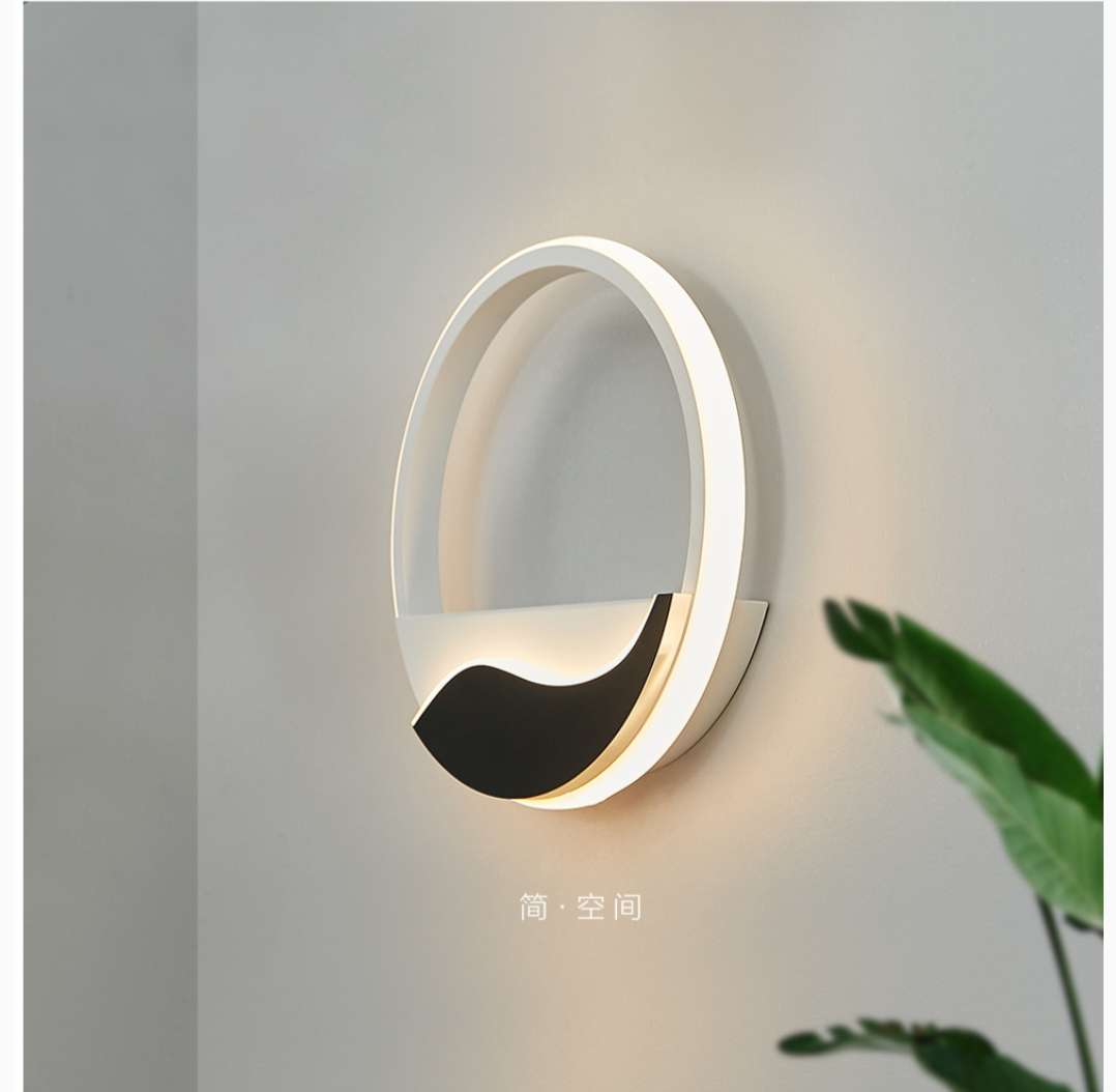 Ironwork acrylic bedroom, study, corridor, entrance hall, hot-bent modern and simple wall lamps