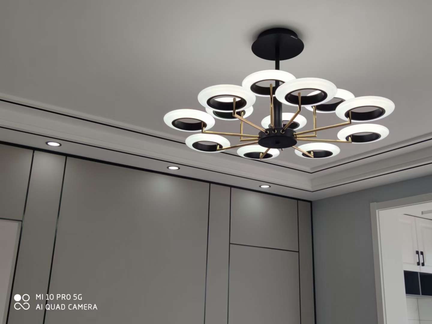Ironwork, painted and frosted, light luxury ceiling lamp for dining room, bedroom and study detail image 4