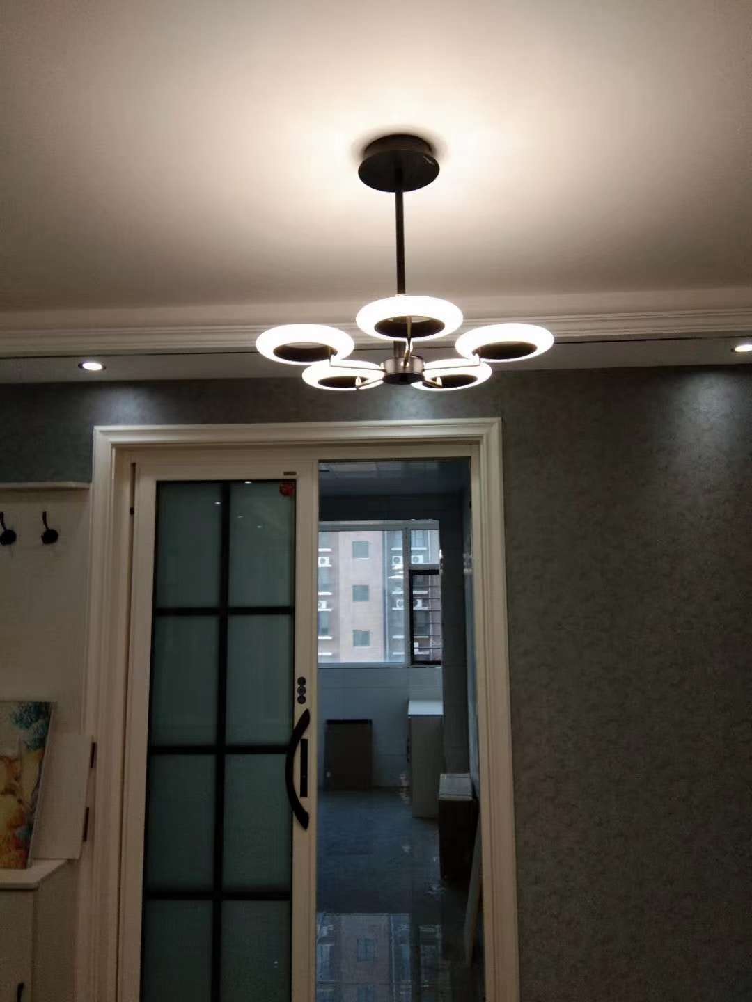 Ironwork, painted and frosted, light luxury ceiling lamp for dining room, bedroom and study Application Scenario