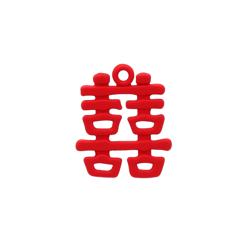 Chinese-style diy jewelry accessories. Gold-plated, spray-painted red alloy festive Chinese knot double fish earrings pendant Application Scenario