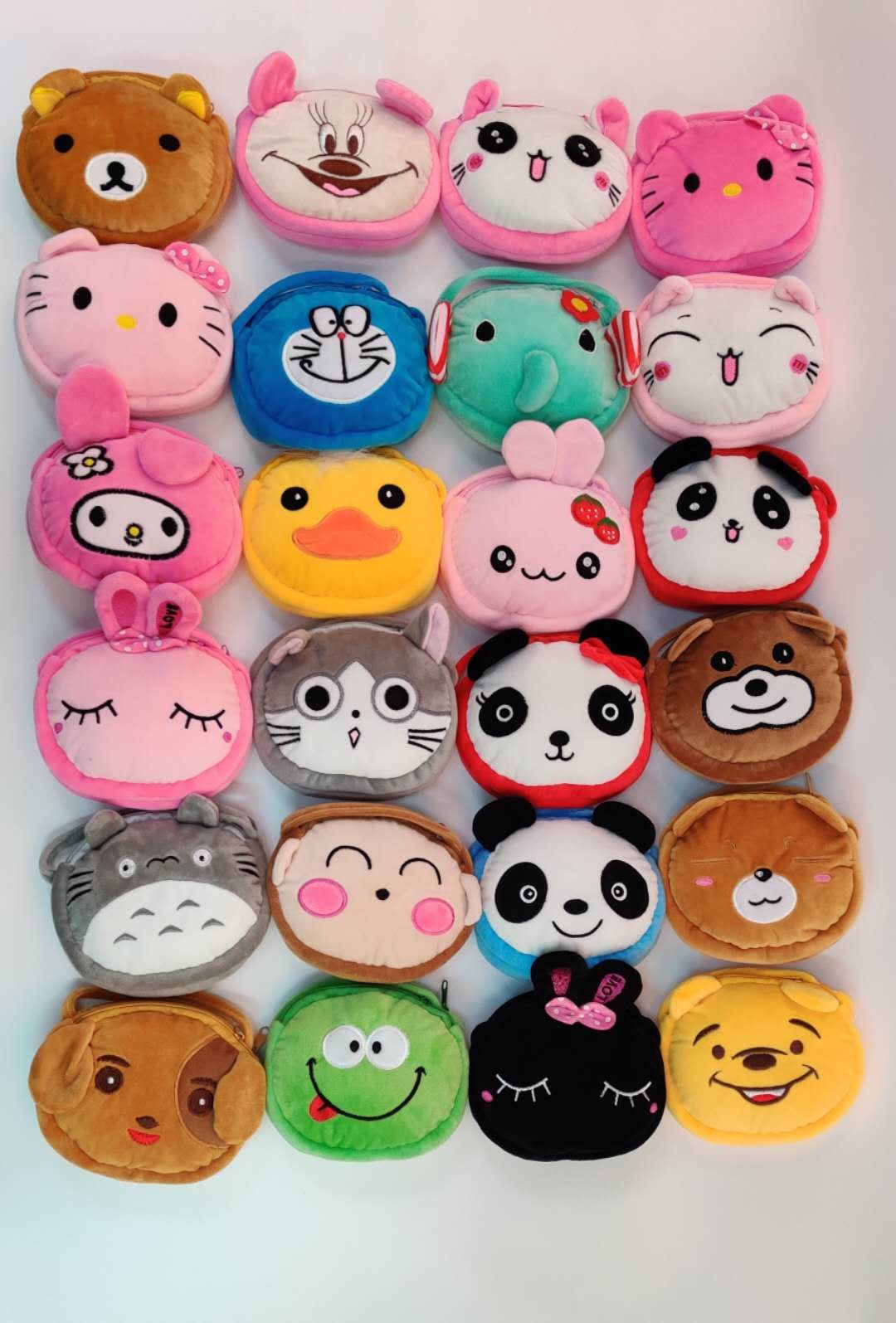 可爱双拉链挎包韩版布艺零钱包挎包