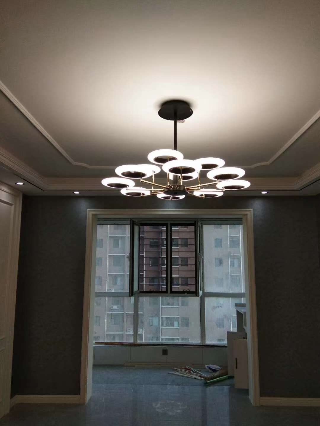 Ironwork, painted and frosted, light luxury ceiling lamp for dining room, bedroom and study Item Picture