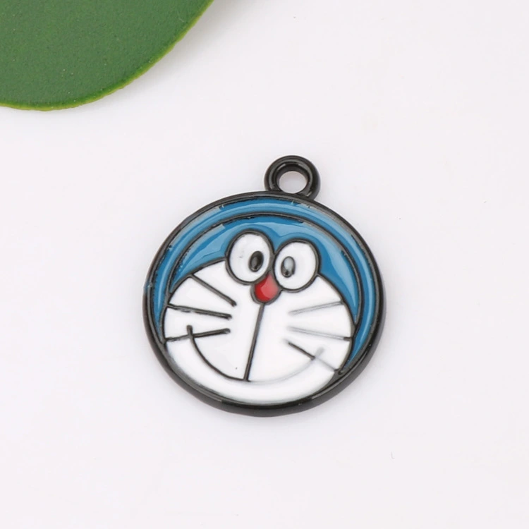 Creative ins Cute Girl and Boy Cartoon Fun Series KC Golden oil-dripping Alloy Small Pendant bracelet Pendant detail image 7
