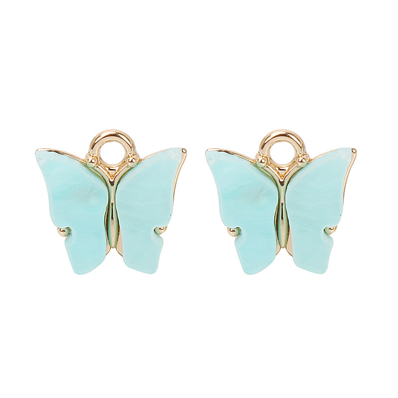 New Korean version earring accessories: Fashionable, colorful acrylic butterfly earrings and pendants, fresh, sweet and multi-colored earrings detail image 2
