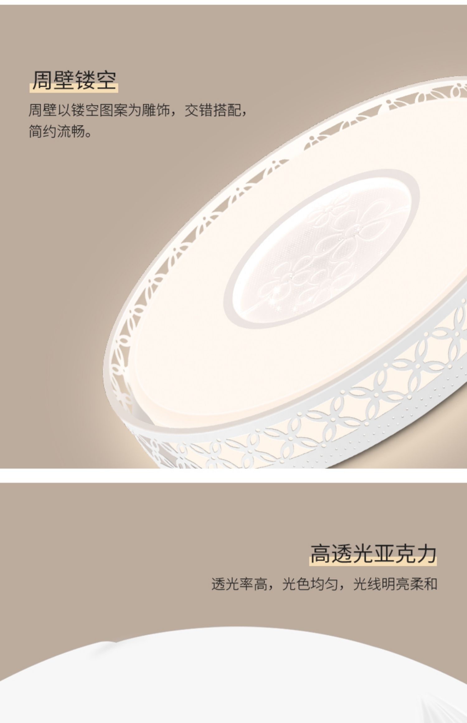 Hongyan LED ceiling light, bedroom light, balcony light, simple and modern window and room - 24W three-stage dimming Specification image