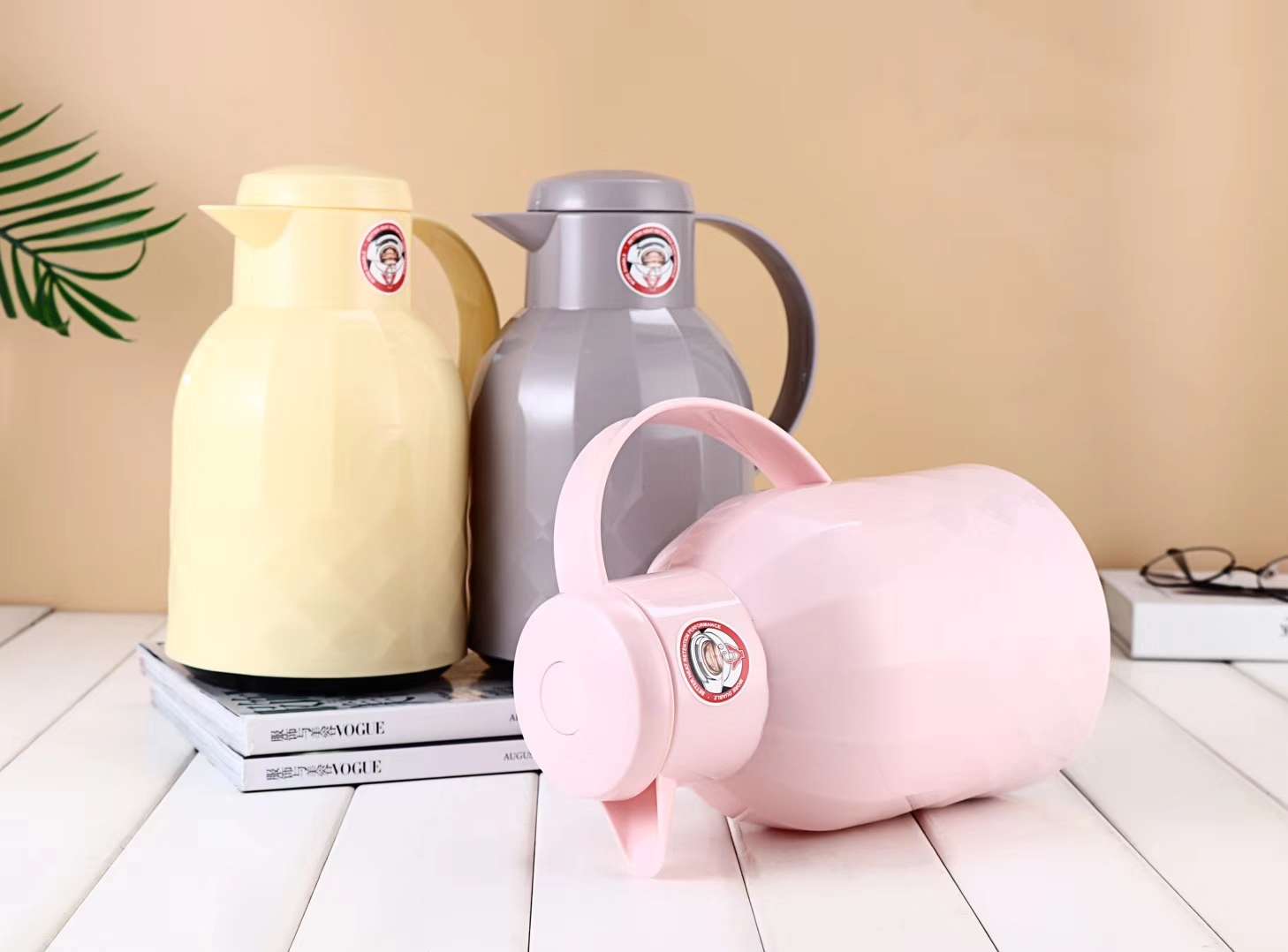 YC-37100 1000ml asbestos-free red liner glass inner liner thermos flask, thermos flask, coffee pot press type detail image 3
