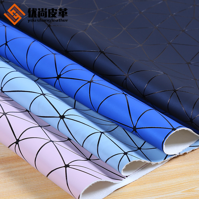 pu faux cotton fleece bottom triangular leather for cosmetic bags