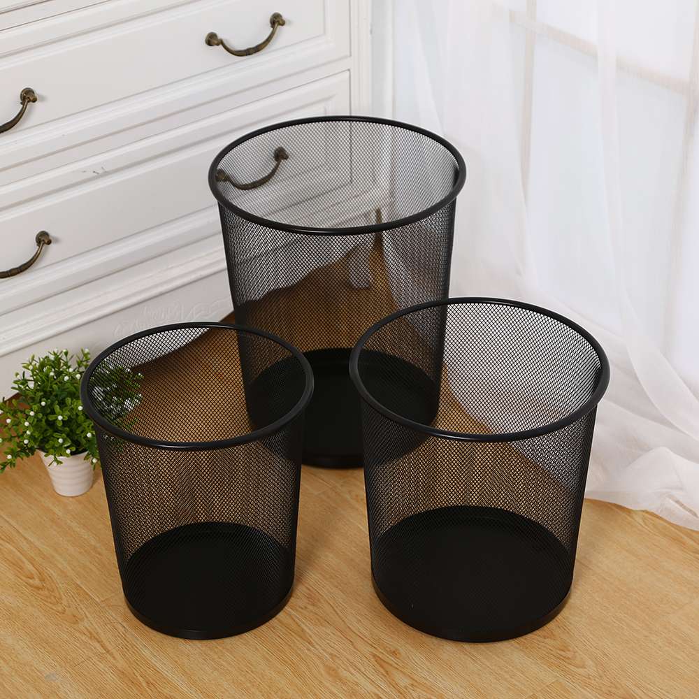 Simple living room iron net garbage can metal office creative garbage can from 9102 Item Picture