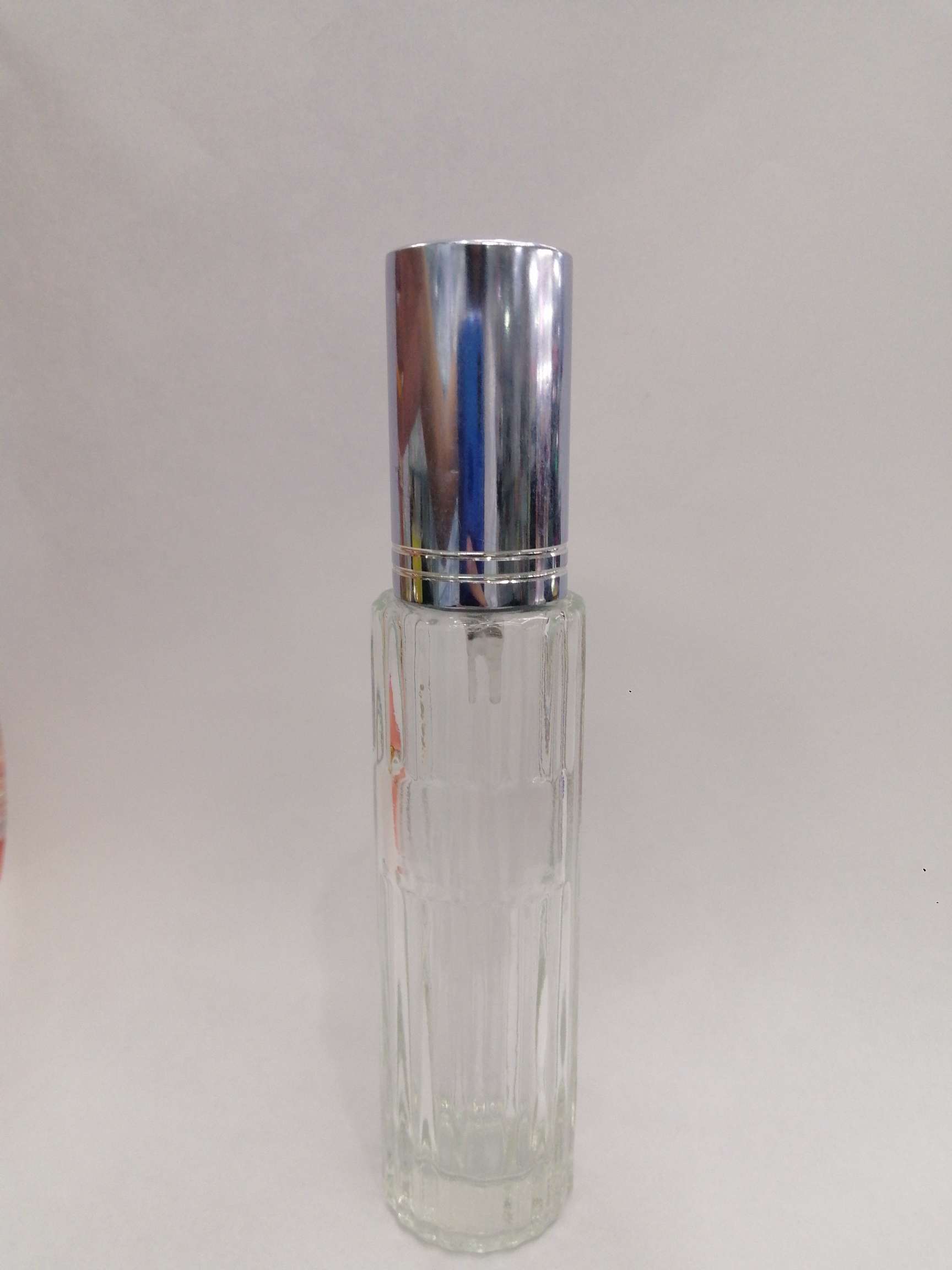 透明 玻璃 银色  香水瓶 波纹