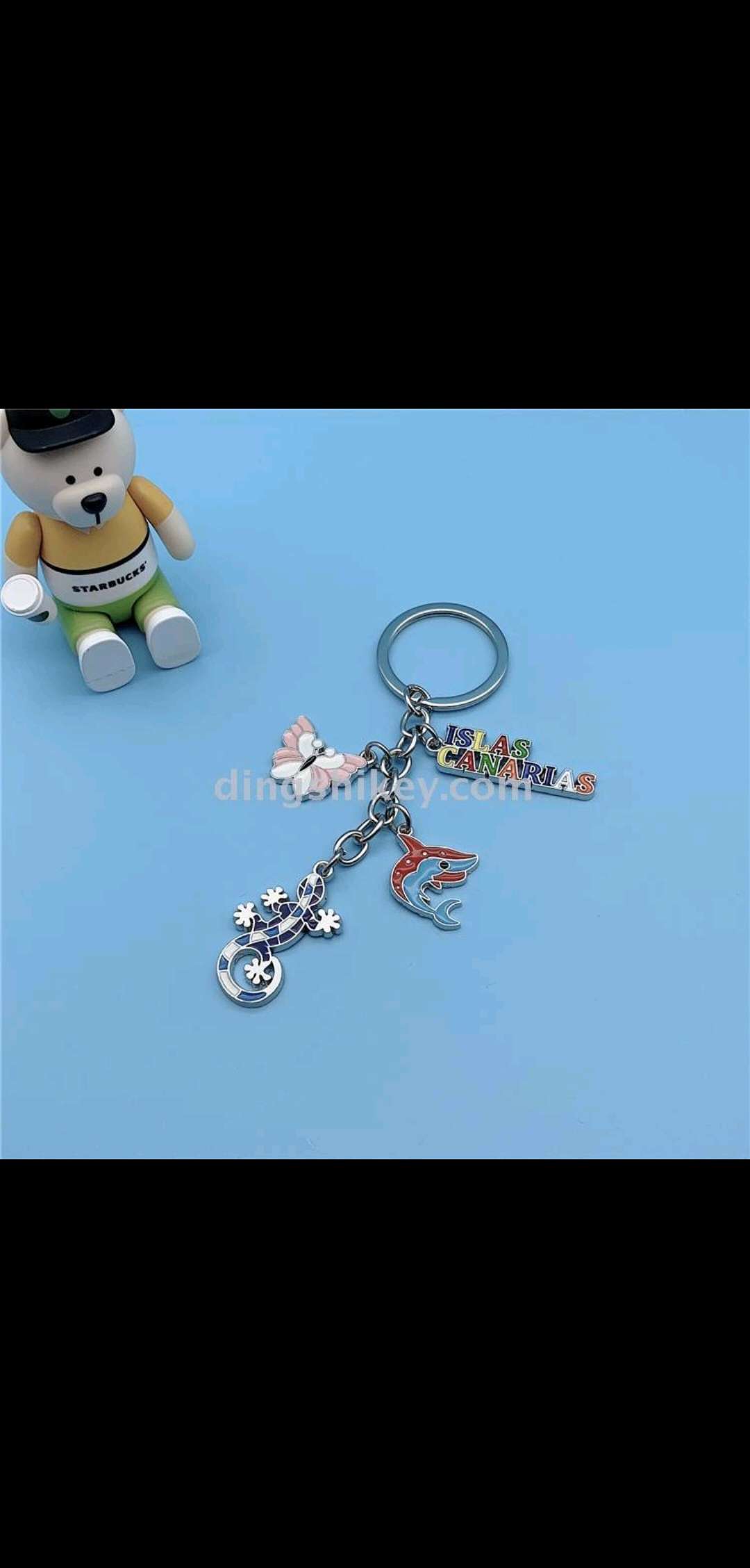 Three little fish 🐠 zinc alloy keychain detail image 2