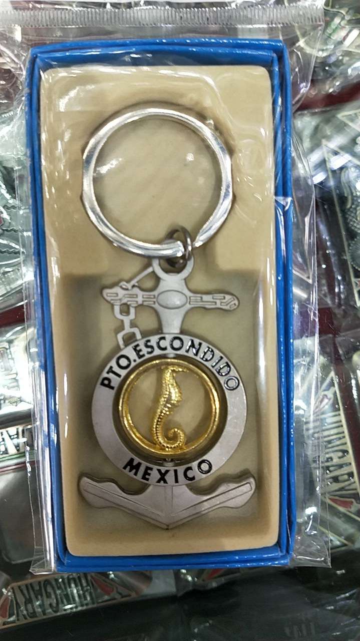 Zinc alloy anchor shape, bright gold rotating keychain detail image 1