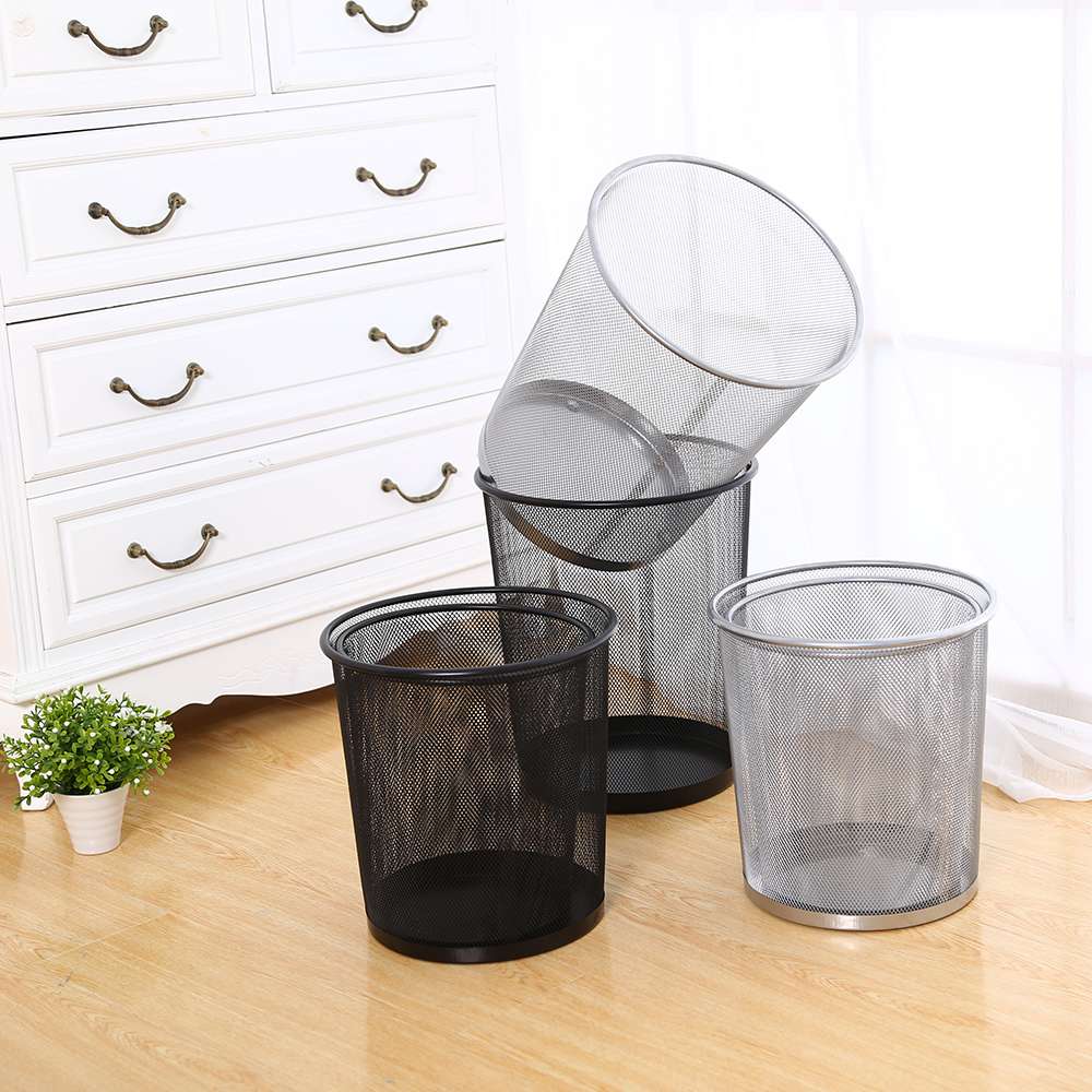 Simple living room iron net garbage can metal office creative garbage can from 9102 details Picture