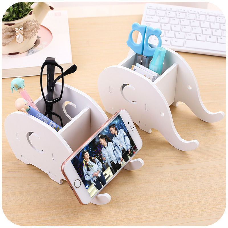 大象多功能笔筒  桌面可爱大象收纳盒 桌面手机支架大象 知50-05详情图8