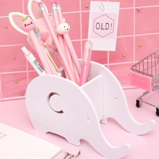 大象多功能笔筒  桌面可爱大象收纳盒 桌面手机支架大象 知50-05细节图