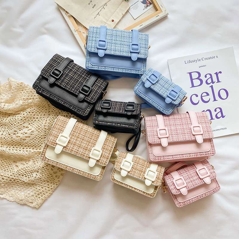 儿童配饰包2020秋冬新款棉麻迷你小方包美爆女童斜挎包亲子零钱包