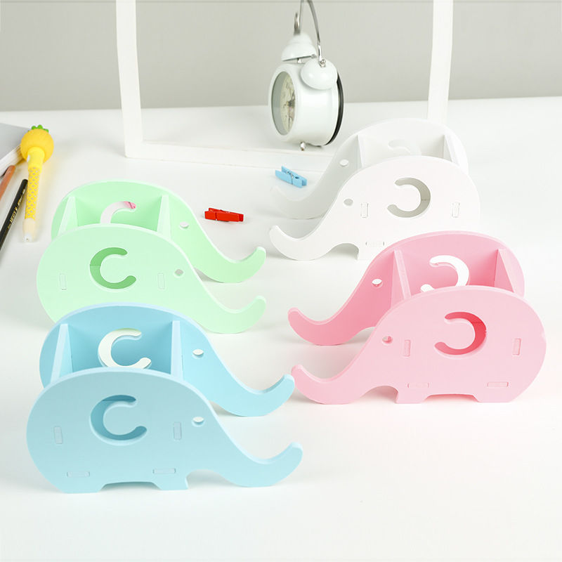 大象多功能笔筒  桌面可爱大象收纳盒 桌面手机支架大象 知50-05产品图