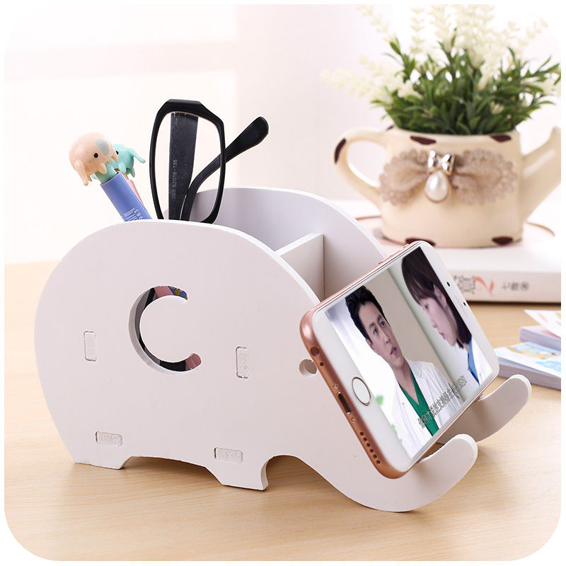 大象多功能笔筒  桌面可爱大象收纳盒 桌面手机支架大象 知50-05详情图6