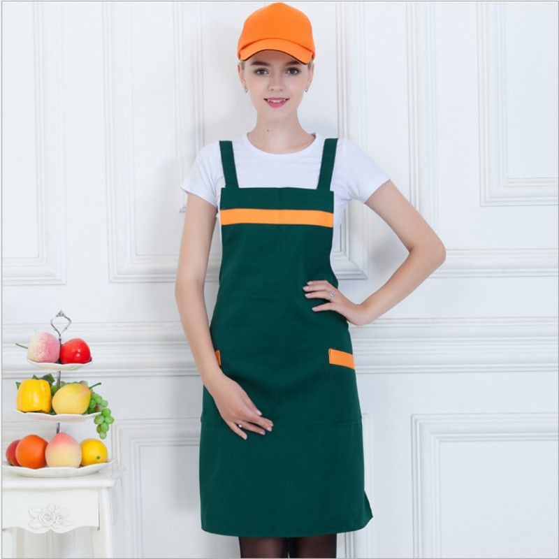 韩版时尚围裙定制l火锅店厨房水网咖服务员围腰ogo超市果广告详情图1