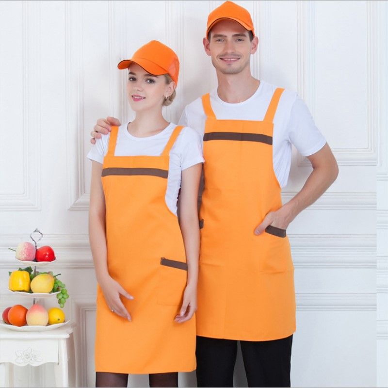 韩版时尚围裙定制l火锅店厨房水网咖服务员围腰ogo超市果广告详情图5