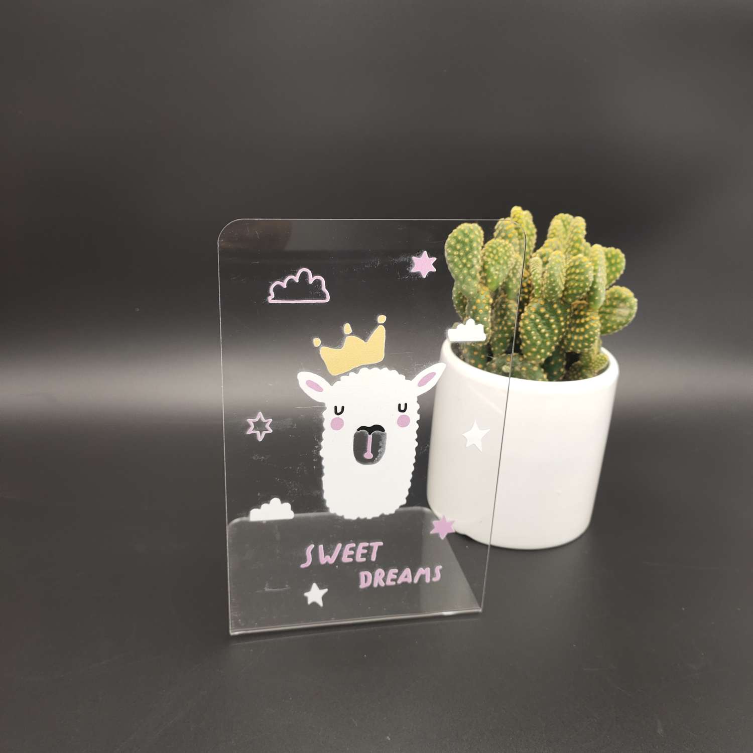 Transparent acrylic alpaca bookcase Specification image