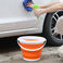 折叠水桶便携式硅胶塑料桶 旅行户外车载伸缩桶  创意折叠户外垂钓水桶  1032 10L 红蓝桔细节图