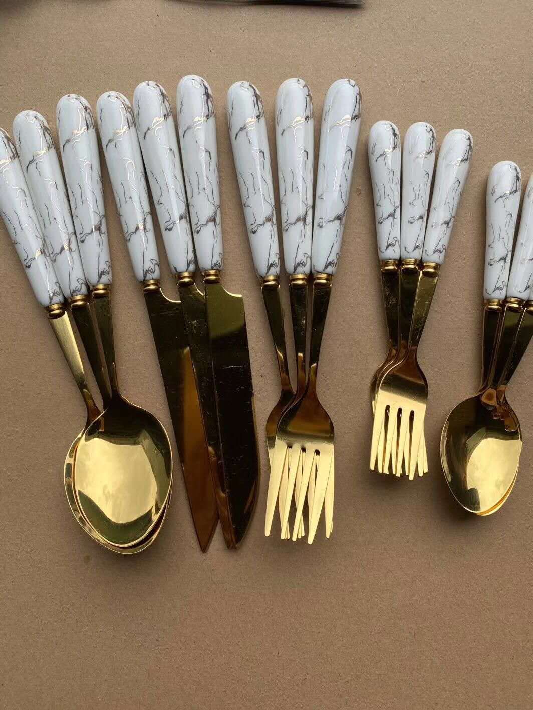 镀金大理石纹陶瓷柄