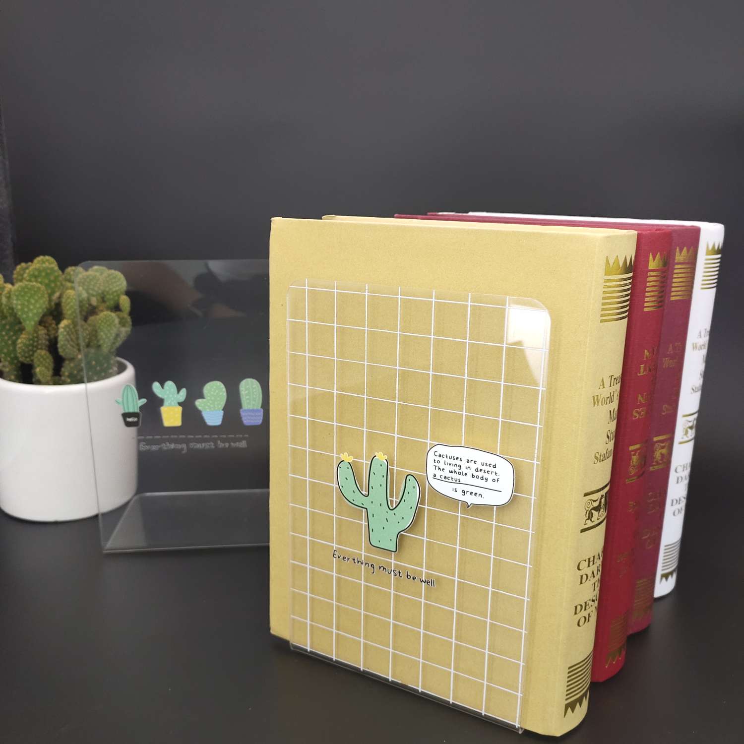 Acrylic cactus transparent bookstand Item Picture