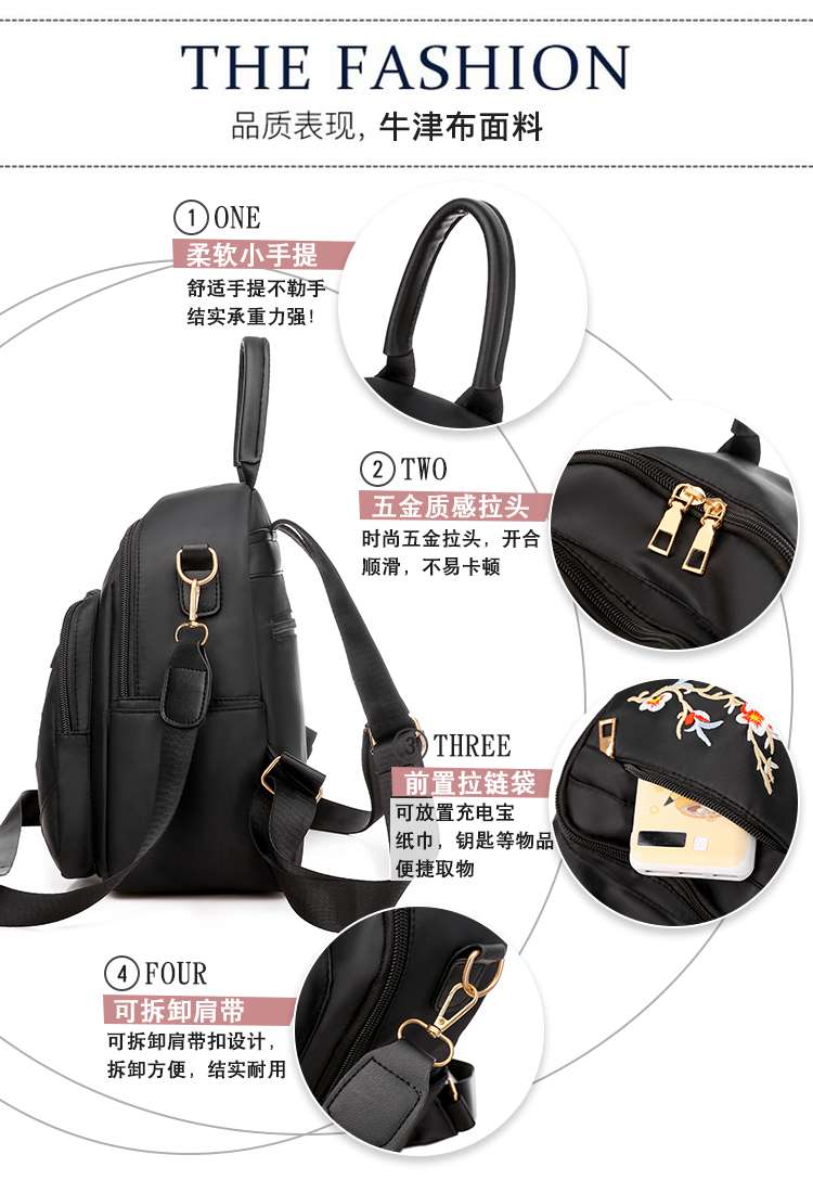 New Women's Backpack, Backpack 🎒, Embroidery Bag details Picture
